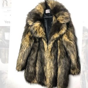 ASOS CURVE Vintage Faux Fur Coat size 20